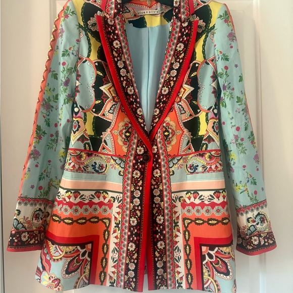 Alice & Olivia Nate Euphoria Colorful Women's Jacket/Blazer EUC size Small - Picture 2 of 6